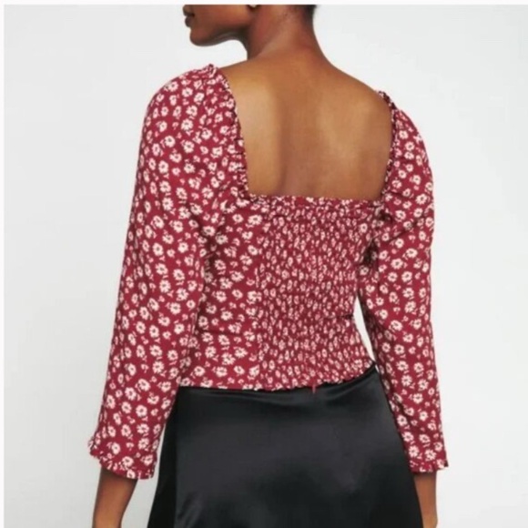 Reformation Floral Blouse - Red and White - Picture 2 of 8